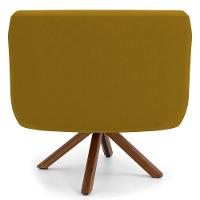 Kit 2 Poltronas Giratórias Base Madeira B-279 Mostarda