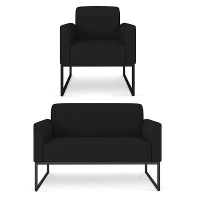 Kit Namoradeira E Poltrona Decorativa Maressa A79 Preto Ibiza