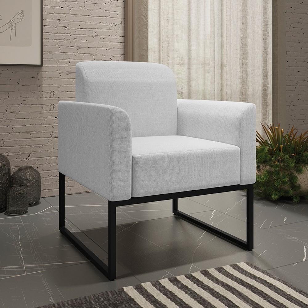 Kit Namoradeira E 2 Poltronas Industrial Preta Cinza Claro - 2