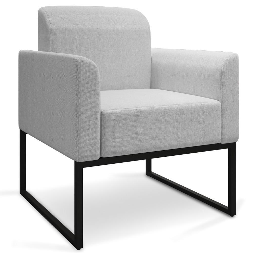 Kit Namoradeira E 2 Poltronas Industrial Preta Cinza Claro - 3