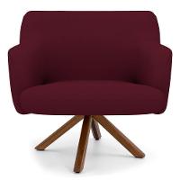 Kit 2 Poltronas Giratórias Base Madeira B-278 Marsala - 6