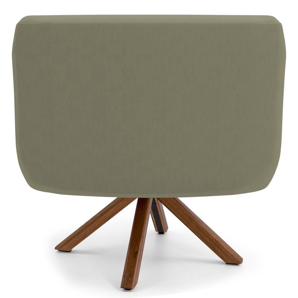 Kit 2 Poltronas Giratórias Base Madeira C-19 Bege - 4