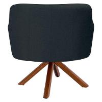 Kit 2 Poltronas Giratórias Base Madeira C-465 Chumbo