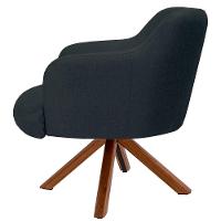 Kit 2 Poltronas Giratórias Base Madeira C-465 Chumbo - 5