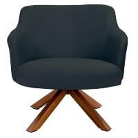 Kit 2 Poltronas Giratórias Base Madeira C-465 Chumbo - 6