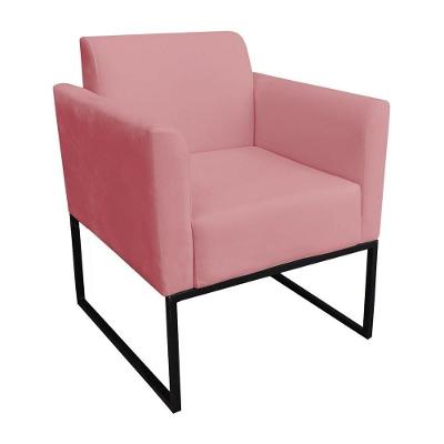 Poltrona Decorativa Maressa S17 Suede Rosa Ibiza