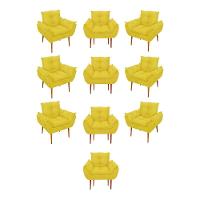 Kit 10 Poltronas Opala Sala Quarto Recepção Salão Cor:amarelo - 1