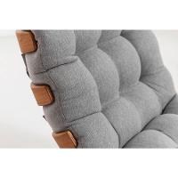 Kit Poltrona Costela Com Puff Para Sala Linho Cinza - 24