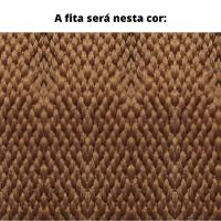 Poltrona Com Braço Cutiê Linho Azul Madeira Cedro Corda Fita Poliéster