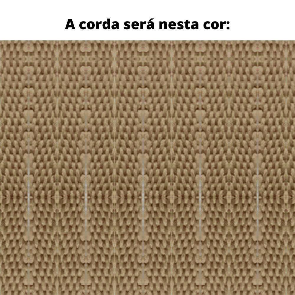 Poltrona Com Braço Lene Algodão Marrom Madeira Cedro Corda Plana Poliéster Castor - 8