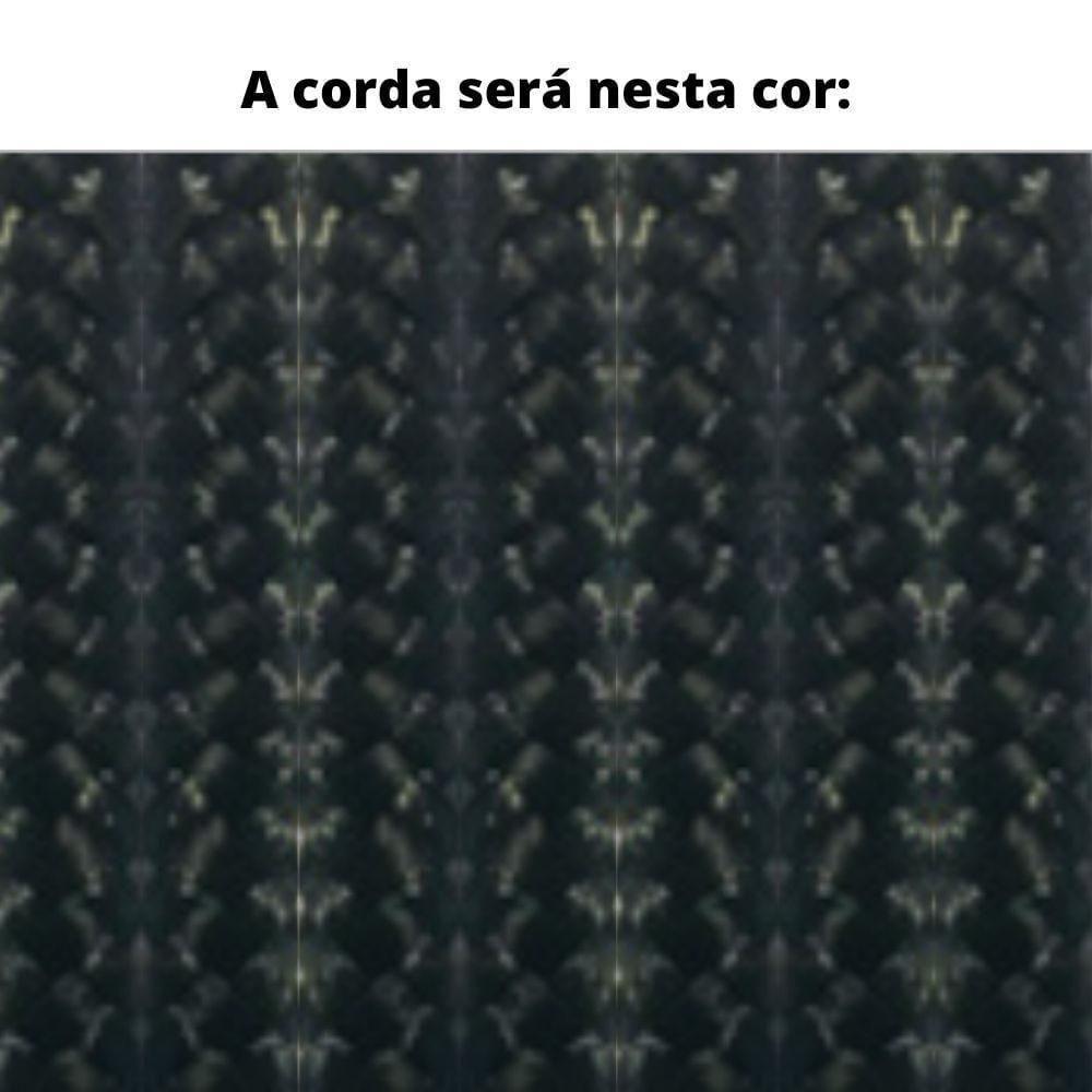 Poltrona Com Braço Luck Algodão Impermeável Branco Madeira Cedro Corda Plana Poliéster Preta - 8