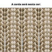 Poltrona Com Braço Acaé Algodão Impermeável Marrom Madeira Cedro Corda Náutica Chata Poliéster Rami