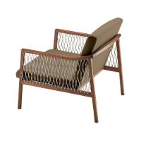 Poltrona Com Braço Acaé Algodão Impermeável Marrom Madeira Cedro Corda Náutica Chata Poliéster Rami - 7