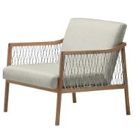 Poltrona Com Braço Acaé Linho Palha Madeira Cedro Corda Náutica Chata Poliéster Rami - 1