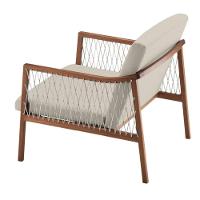 Poltrona Com Braço Acaé Linho Palha Madeira Cedro Corda Náutica Chata Poliéster Rami - 8