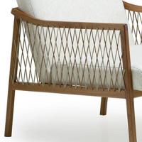 Poltrona Com Braço Acaé Linho Bege Madeira Cedro Corda Náutica Chata Poliéster Rami - 9