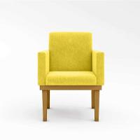 Cadeira Poltrona Com Base Reforçada Balaqui Decor Amarelo