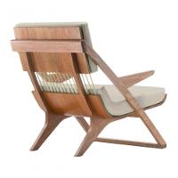 Poltrona Com Braço Moza Linho Bege Madeira Cedro Corda Náutica Redonda Poliéster Rami - 6