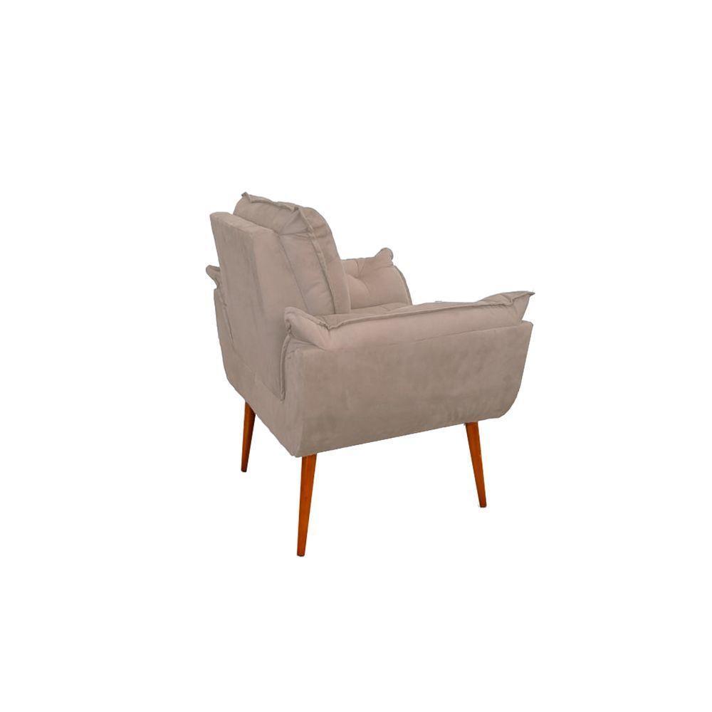 Kit 05 Poltrona Opala Sofá Sala, Quarto, Escritório Suede Cor:bege - 2