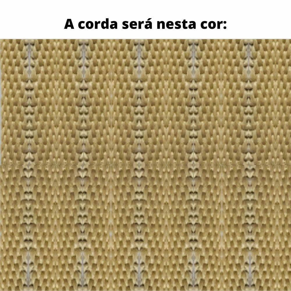 Poltrona Com Braço Ravi Algodão Bege Madeira Cedro Corda Chata Poliéster Palha - 4