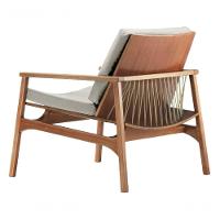 Poltrona Com Braço Ravi Algodão Bege Madeira Cedro Corda Chata Poliéster Palha - 7