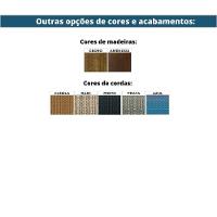 Poltrona Com Braço Pleno Algodão Cinza Madeira Cedro Corda Chata Poliéster Palha - 2