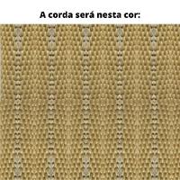 Poltrona Com Braço Pleno Algodão Cinza Madeira Cedro Corda Chata Poliéster Palha - 3