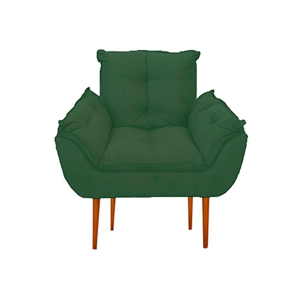 Kit 03 Poltronas Opala Confortável Sala, Quarto Cor:verde - 2