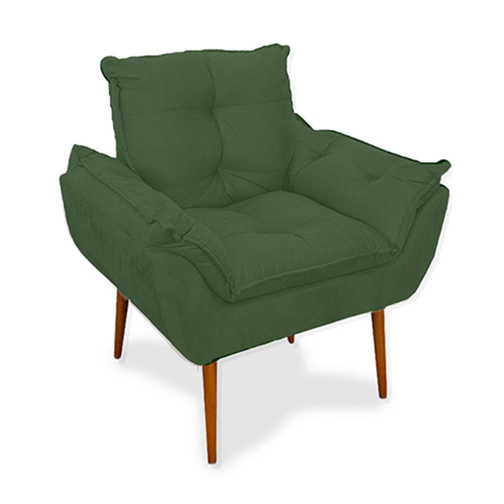 Kit 03 Poltronas Opala Confortável Sala, Quarto Cor:verde - 3