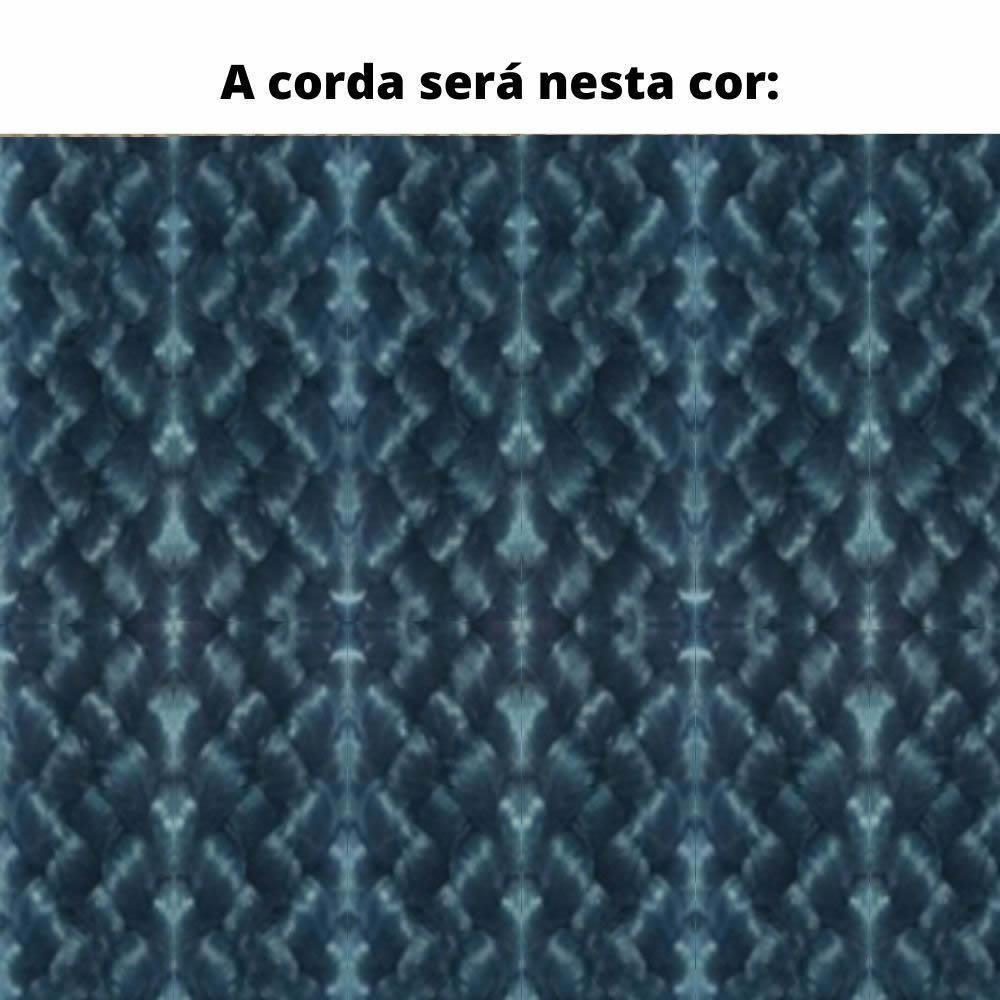 Poltrona Com Braço Ravi Algodão Azul Madeira Cedro Corda Chata Poliéster Azul - 7