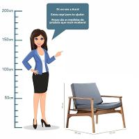 Poltrona Com Braço Ravi Algodão Azul Madeira Cedro Corda Chata Poliéster Azul - 3