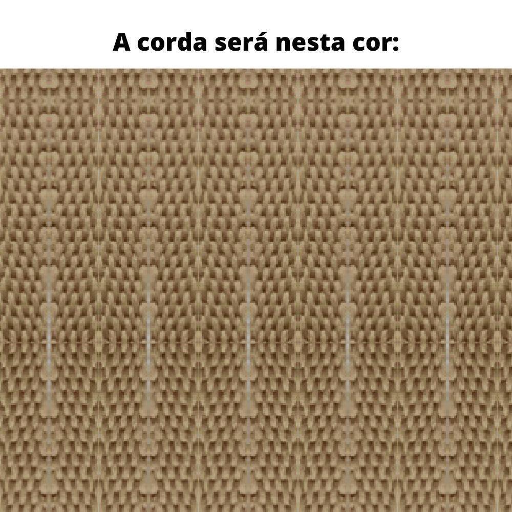 Poltrona Com Braço Pleno Algodão Cinza Madeira Cedro Corda Chata Poliéster Castor - 3