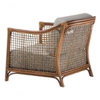 Poltrona Com Braço Oslen Algodão Cinza Madeira Cedro Junco Natural Terracota