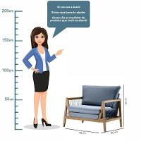 Poltrona Com Braço Pleno Algodão Azul Madeira Cedro Corda Chata Poliéster Azul