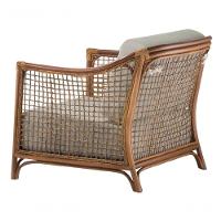 Poltrona Com Braço Oslen Algodão Bege Madeira Cedro Junco Natural Terracota - 6