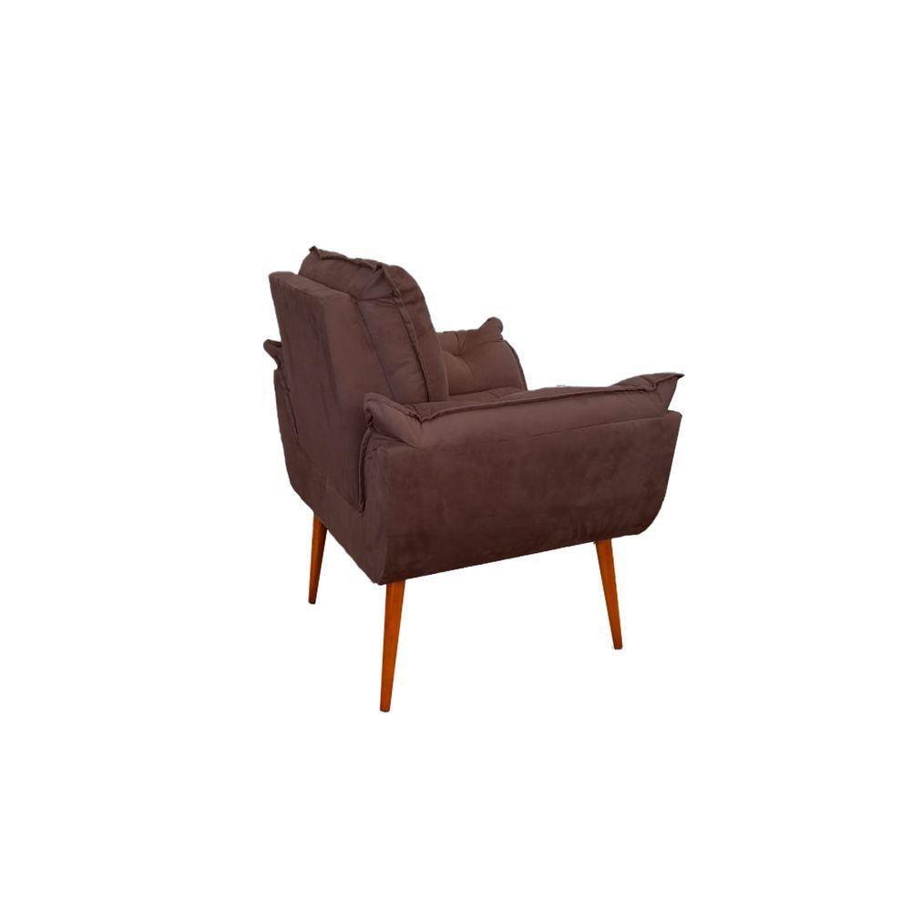 Kit 05 Poltrona Opala Sofá Sala, Quarto, Escritório Suede Cor:marrom - 4