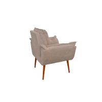 Kit 05 Poltrona Opala Sofá Sala, Quarto, Escritório Suede Cor:bege - 1