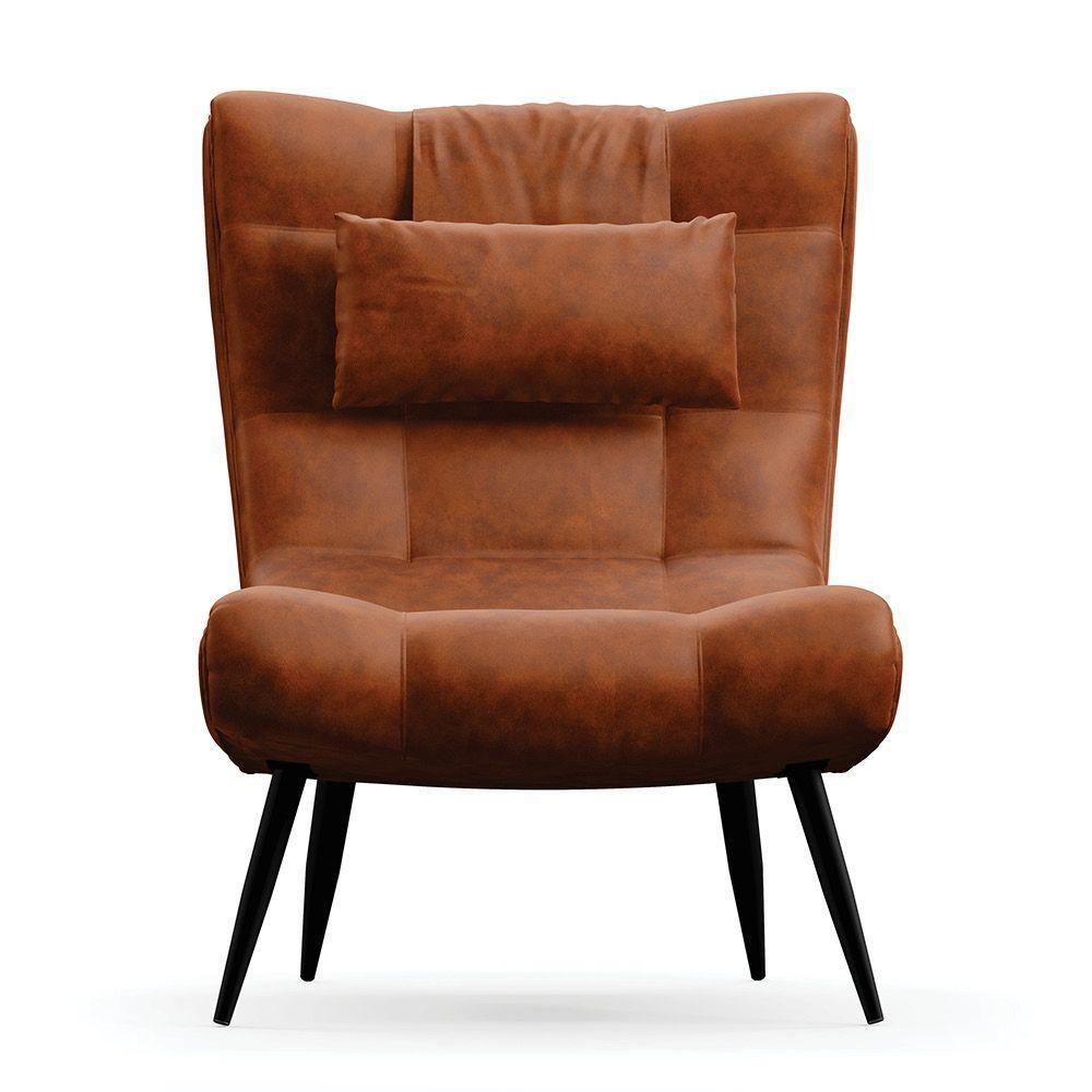 Kit 02 Poltronas Sher Corano Pés Palito De Ferro Cor Nozes - 7