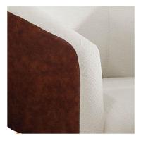 Kit 02 Poltronas Couro Ecológico Nozes E Bege