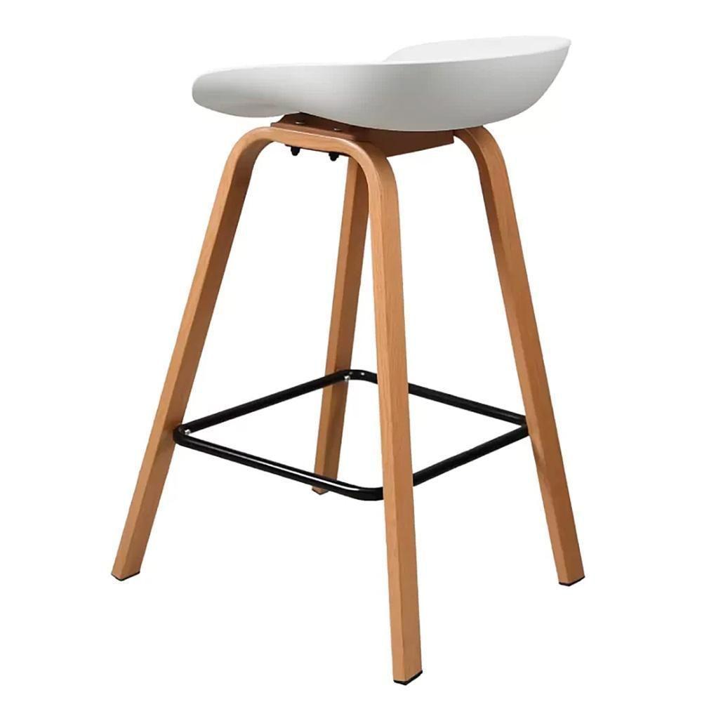 Kit 4 Banquetas Toledo Fratini 83 (altura) Revestimento Polipropileno Branca Base Em Aço E Apoio De Pé Preto - 4