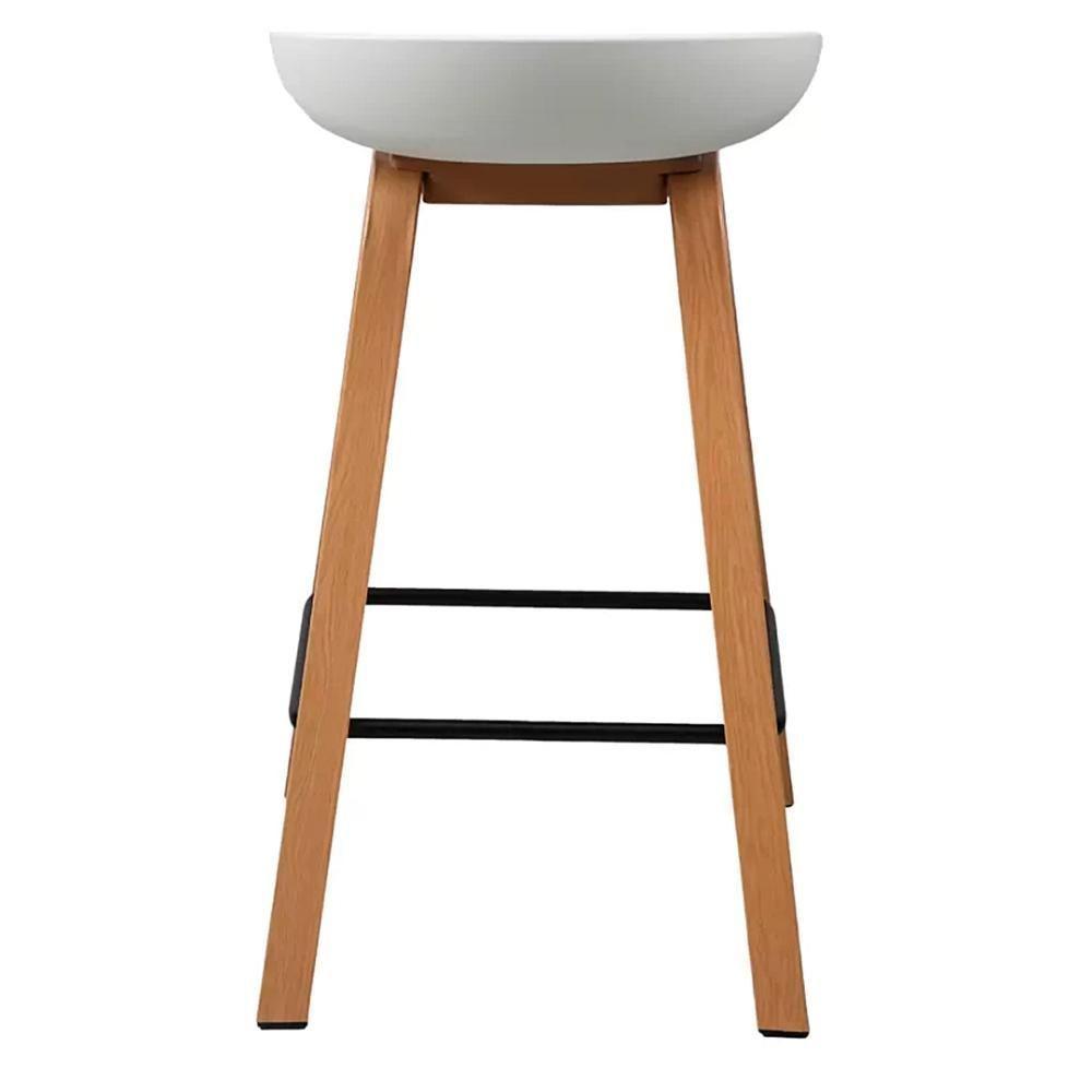 Kit 4 Banquetas Toledo Fratini 83 (altura) Revestimento Polipropileno Branca Base Em Aço E Apoio De Pé Preto - 5