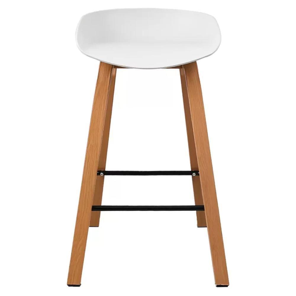 Kit 4 Banquetas Toledo Fratini 83 (altura) Revestimento Polipropileno Branca Base Em Aço E Apoio De Pé Preto - 6