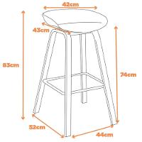 Kit 4 Banquetas Toledo Fratini 83 (altura) Revestimento Polipropileno Branca Base Em Aço E Apoio De Pé Preto - 2