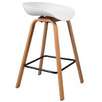 Kit 4 Banquetas Toledo Fratini 83 (altura) Revestimento Polipropileno Branca Base Em Aço E Apoio De Pé Preto - 3