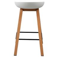 Kit 4 Banquetas Toledo Fratini 83 (altura) Revestimento Polipropileno Branca Base Em Aço E Apoio De Pé Preto - 5