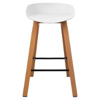 Kit 4 Banquetas Toledo Fratini 83 (altura) Revestimento Polipropileno Branca Base Em Aço E Apoio De Pé Preto - 6