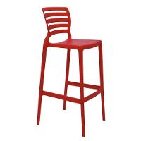Cadeira Tramontina Sofia Alta Bar Em Polipropileno E Fibra De Vidro Vermelha Tramontina - 1