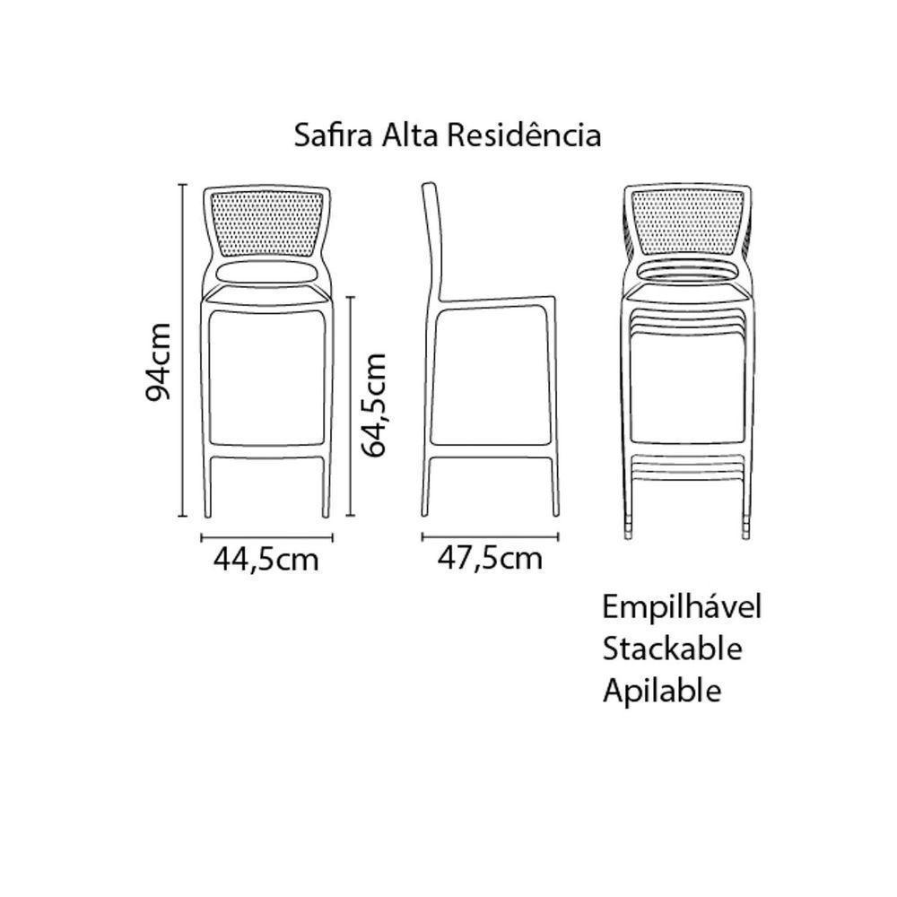 Cadeira Tramontina Safira Alta Residência Em Polipropileno E Fibra De Vidro Camurça Tramontina - 2