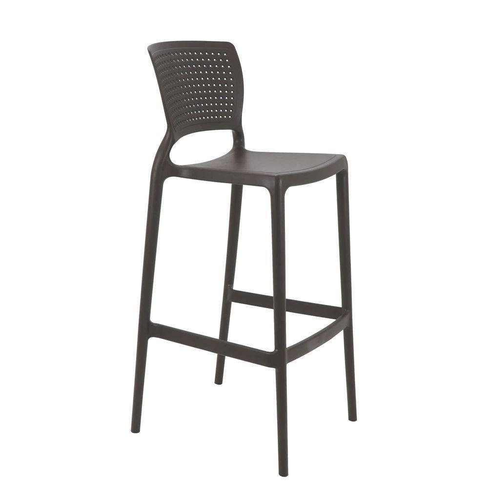 Cadeira Tramontina Safira Summa Alta Bar Em Polipropileno E Fibra De Vidro Marrom Tramontina - 1