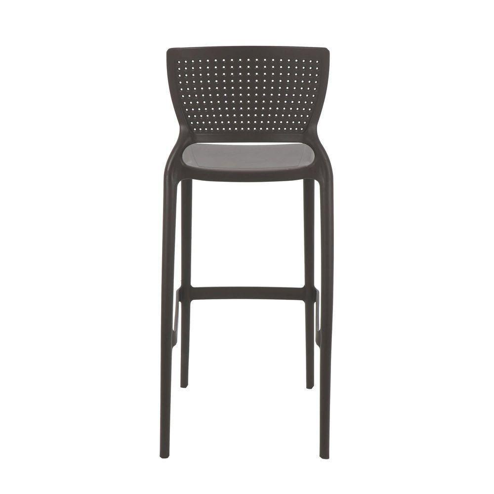 Cadeira Tramontina Safira Summa Alta Bar Em Polipropileno E Fibra De Vidro Marrom Tramontina - 7